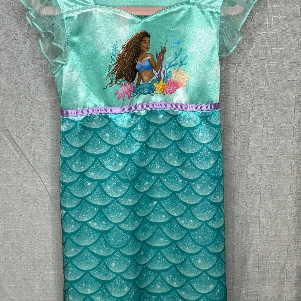 Disney - Ariel - Sleeveless Princess Sleep Dress With Lace - Size XS / 4/5 - Picture 2 of 8